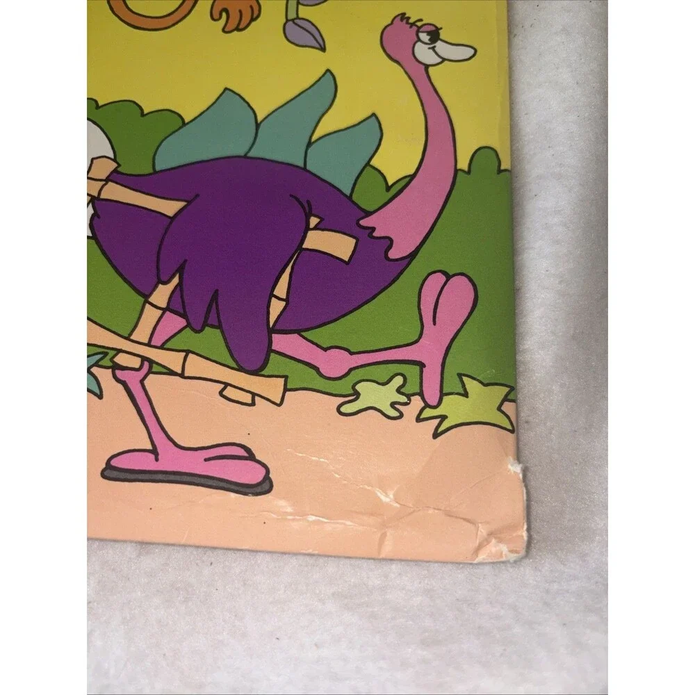 Vintage Folder 1989 Safari Party School Portfolio Mead Ostrich Zebra Retro